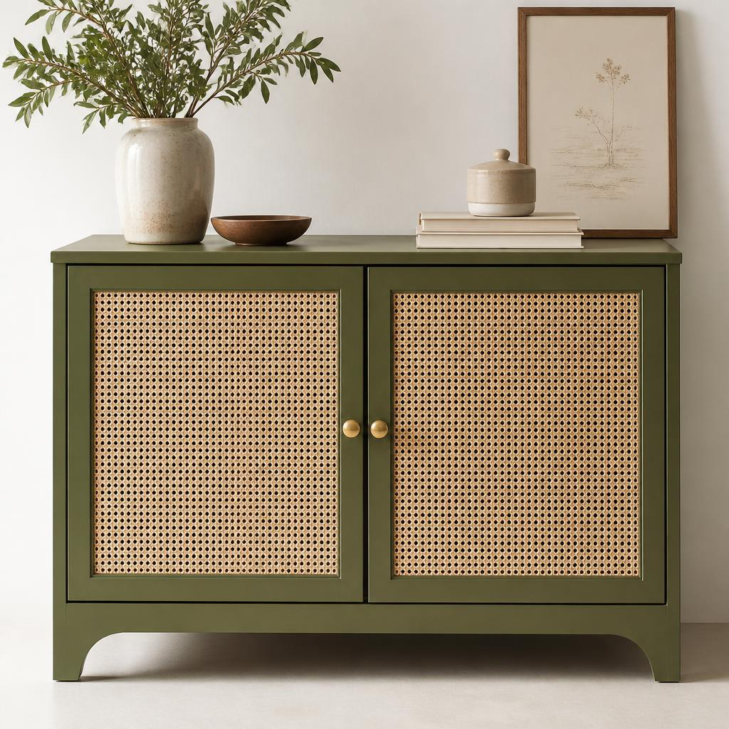 Colorful drawer cabinet after restoration