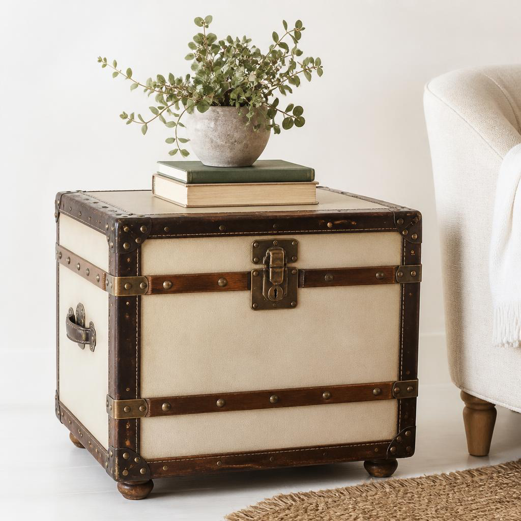 Wooden trunk after restoration